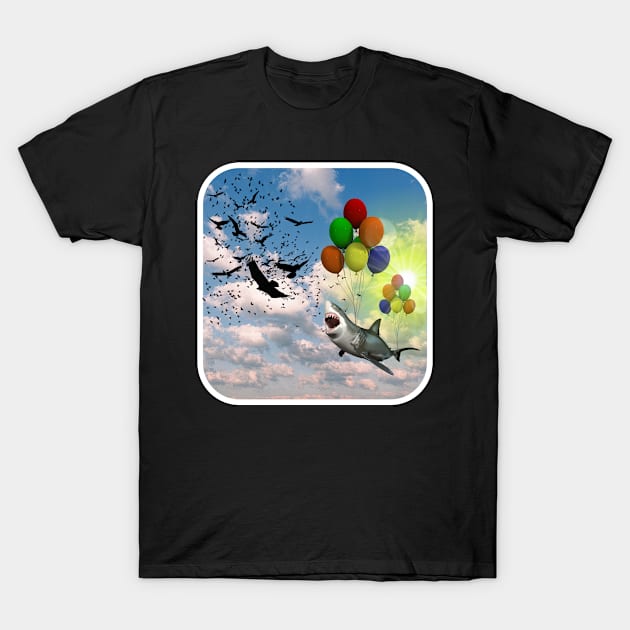 Surreal Shark Attack T-Shirt by Thunderpawsed